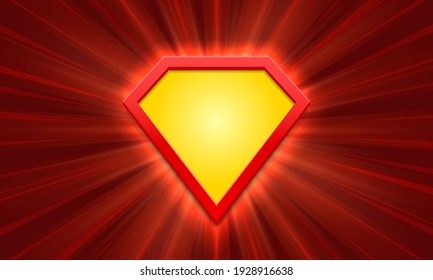 Superhero logo on bright background. Vector template for your design.