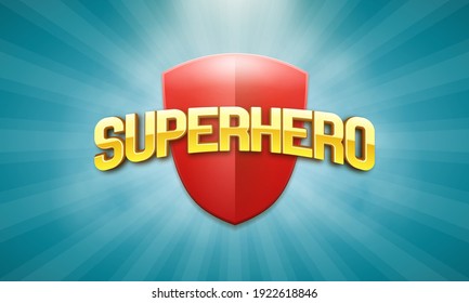 Superhero Logo On Light Background. Vector Illustration.