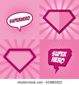 Superhero Logo, Pop Art Background Design Vector