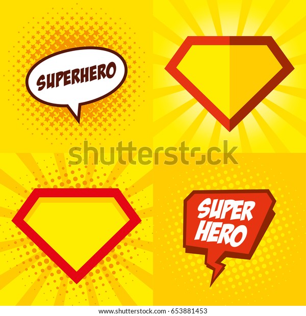 Superhero Logo Pop Art Background Design Stock Vector Royalty Free