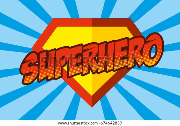 Superhero Logo Pop Art Background Design Stock Vector Royalty Free