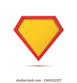 Superhero logo template. Blank super hero badge icon. Shield symbol. Vector illustration