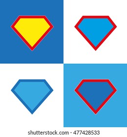 Superhero Logo Template. Blank Super Hero Badge Set. Vector Illustration