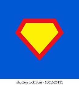 Superhero-Logo-Vorlage auf blauem Hintergrund. Vektorgrafik einzeln auf weißem Hintergrund. EPS10