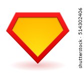 Superhero logo template. Red, yellow and orange. Halftone dots, shadows. Vector, isolated, eps 10.