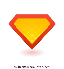 Superhero logo template. Red, yellow and orange. Vector, isolated, eps10.