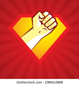 Superhero logo template. Vector superhero icon