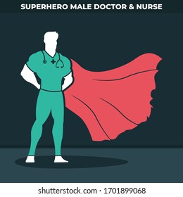 Superhero Male Doctor or Male Nurse wearing a Cape