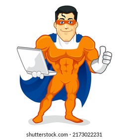superhero mascot cartoon in vector