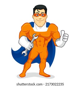 superhero mascot cartoon in vector