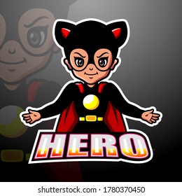 Superhero mascot esport logo design