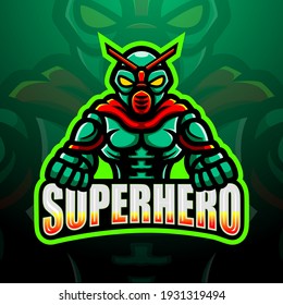 Superhero mascot esport logo design