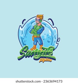Plantilla de ilustración del vector de superhéroes