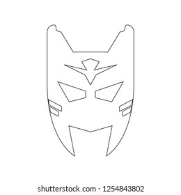 Superhero mask character in black and white