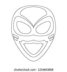Superhero mask character in black and white