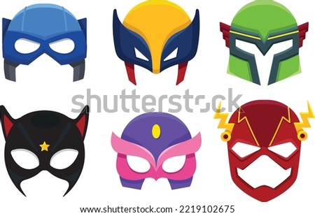Superhero Mask Icon Cartoon Free Vector