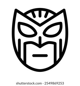 Superhero mask icon in outline style. Editable stroke.