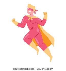 superhero with mask and posing isolated