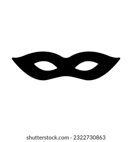 Superhero mask vector black icon. Silhouette hero cartoon character comic face. Flat black superhero costume design mask