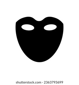 Superhero mask vector black icon. Silhouette hero cartoon character comic face. Flat black superhero costume design mask