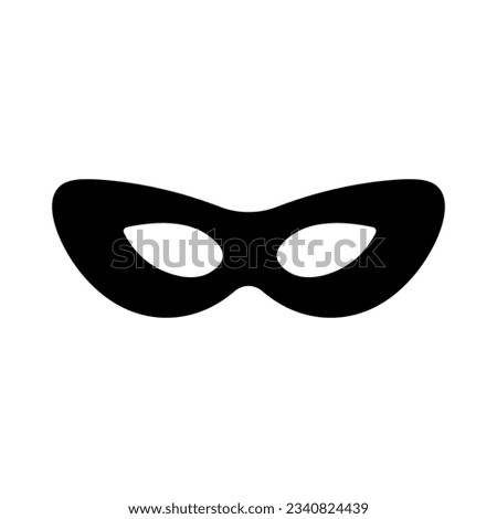 Superhero mask vector black icon. Silhouette hero cartoon character comic face. Flat black superhero costume design mask