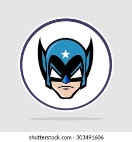 superhero with mask, vector illustration