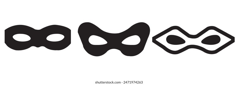 Superhero mask or villian face mask eye mask template in vector set