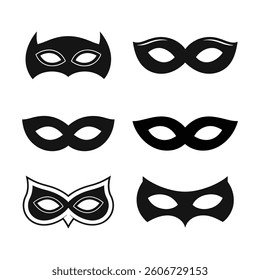Superhero Masks Vector Set illustration


