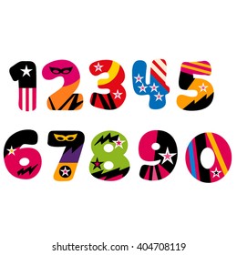 Superhero number vector.