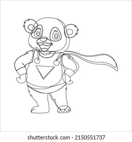 Superhero Panda Coloring Page For Kids