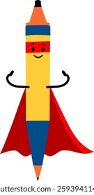 Superhero pen cartoon character, perfect for education and creative school projects