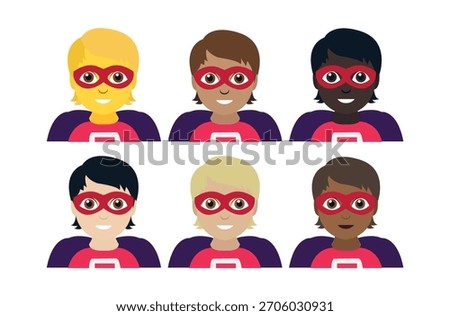 superhero person non-binary super hero mask masked vigilante emoji symbol sign icon vector illustration isolated flat	