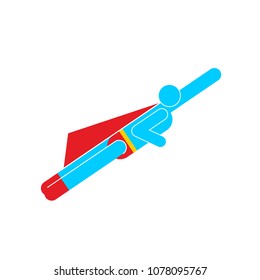 Superhero Pictogram. Super hero sign symbol. Man flying icon. guy Incredible Abilities. Vector illustration