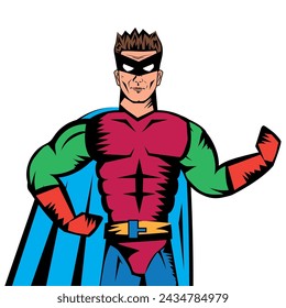 superhéroe pop art cómic aislado