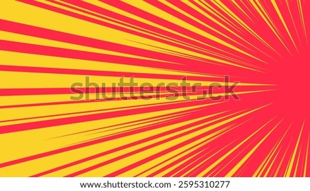 Superhero power explosion with glowing energy lines. Comic book inspired burst with vibrant streaks and bright radial rays. Perfect for manga, anime and digital art.