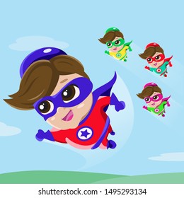Superhero protector character vector graphic illustration