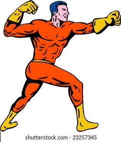 Superhero punching