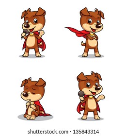 Superhero Puppy Dog 01 4 different poses of superhero puppy dog. Vector EPS8 file.