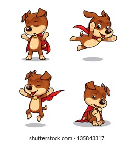 Superhero Puppy Dog 02 4 different poses of superhero puppy dog. Vector EPS8 file.