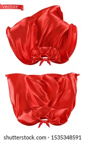Superhero, red cape front view. 3d realistic vector