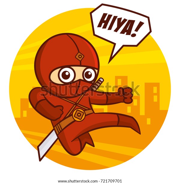 スーパーヒーロー赤忍者キッドのキャラクターベクターイラスト のベクター画像素材 ロイヤリティフリー