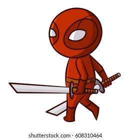 Superhero Red Ninja Sticker