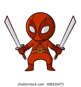 Superhero Red Ninja Sticker