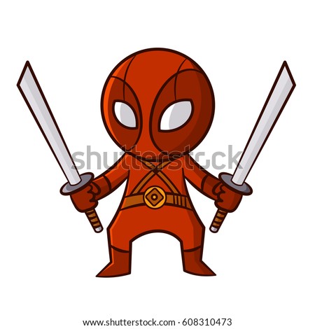 Superhero Red Ninja Sticker