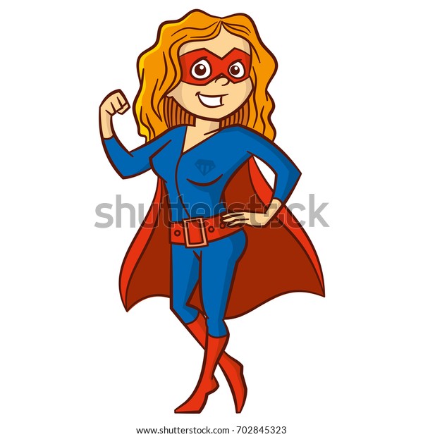 Superhero Redhaired Woman Cartoon Character Isolated Stock Vector ...