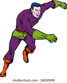 Superhero running towards you