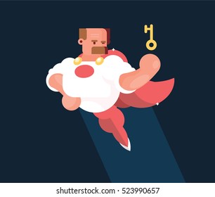 Superhero security character illustration