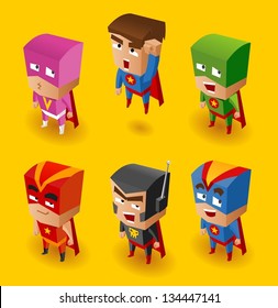 Superhero Set. Vector Illustration