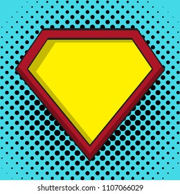 Superhero shield, Pop-art style, eps10 vector