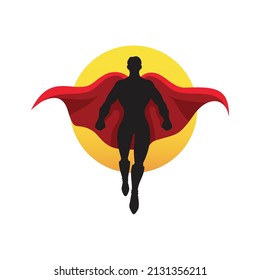 Superhero-Silhouette-Logo, Vektorgrafik